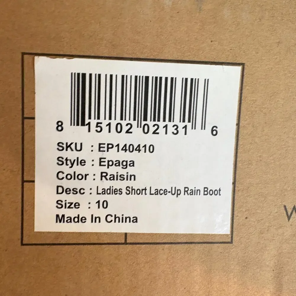 Roma Epaga Combat Mid Rain Boots 10 NWT Brown Mid Calf Wellies Lace Up